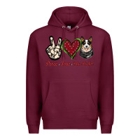 Burgundy Peace Love Blue Heeler Premium Hoodie - Jasminsmagicworld