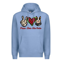 Colony Blue Peace Love Blue Heeler Premium Hoodie - Jasminsmagicworld