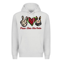 Dove Grey Peace Love Blue Heeler Premium Hoodie - Jasminsmagicworld