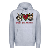 Heather Grey Peace Love Blue Heeler Premium Hoodie - Jasminsmagicworld