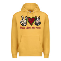 Mustard Peace Love Blue Heeler Premium Hoodie - Jasminsmagicworld