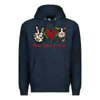 Navy Peace Love Blue Heeler Premium Hoodie - Jasminsmagicworld
