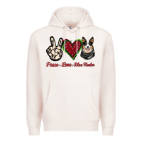 Pale Pink Peace Love Blue Heeler Premium Hoodie - Jasminsmagicworld