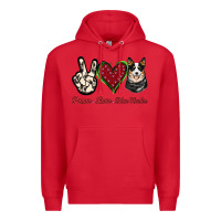 Red Peace Love Blue Heeler Premium Hoodie - Jasminsmagicworld