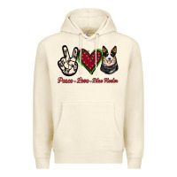 Sandshell Peace Love Blue Heeler Premium Hoodie - Jasminsmagicworld