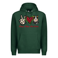 Sports Green Peace Love Blue Heeler Premium Hoodie - Jasminsmagicworld
