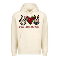 Tofu Peace Love Blue Heeler Premium Hoodie - Jasminsmagicworld