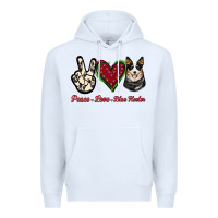 White Peace Love Blue Heeler Premium Hoodie - Jasminsmagicworld
