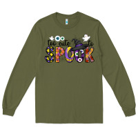Army Green too cute to spook Long Sleeve Tee - CowhideDigitalArt