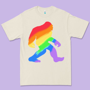 Bigfoot T  Shirt Rainbow Bigfoot T  Shirt Premium Tee Designed By Linhvisuals