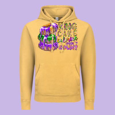 King Cake Calories Dont Count Vintage Hoodie Designed By Racoondesign