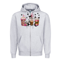 Heather Grey cat mom coffee Zipper Hoodie - Jasminsmagicworld