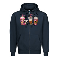 Navy cat mom coffee Zipper Hoodie - Jasminsmagicworld