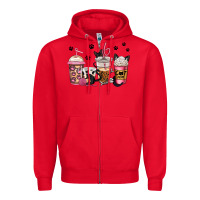 Red cat mom coffee Zipper Hoodie - Jasminsmagicworld
