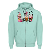Seafoam cat mom coffee Zipper Hoodie - Jasminsmagicworld