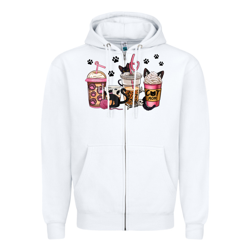 Cat Mom Coffee Zipper Hoodie by Jasminsmagicworld | Teevron