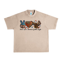 French Oak Western Peace Love American Golden Eagle Urban Heavy Tee - LillyAllenDesigns