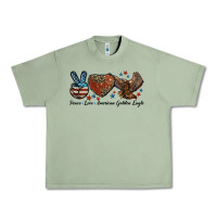 Oil Green Western Peace Love American Golden Eagle Urban Heavy Tee - LillyAllenDesigns