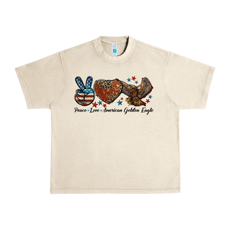 Western Peace Love American Golden Eagle Urban Heavy Tee by LillyAllenDesigns | Teevron