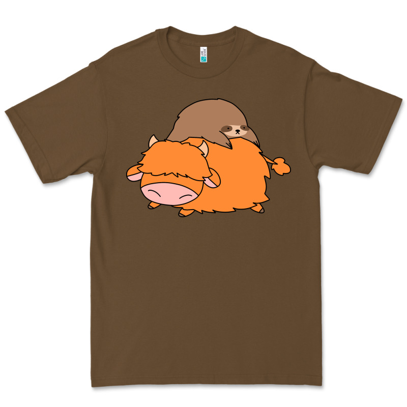 Sloth And Highland Cow Premium Tee by linhVisuals | Teevron