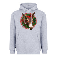Heather Grey Christmas donkey with bandana Heavyweight Hoodie - Jasminsmagicworld