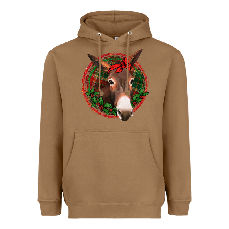 Christmas Donkey With Bandana Heavyweight Hoodie by Jasminsmagicworld | Teevron