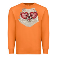 Carrot white pomeranian with love glasses Premium Sweatshirt - RanaPortraitStore