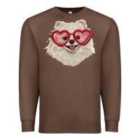 Chestnut white pomeranian with love glasses Premium Sweatshirt - RanaPortraitStore