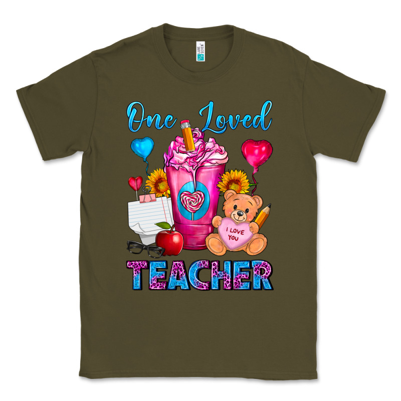 One Loved Teacher Valentines Day Cold Drink Frappe Classic Tee by FaDigitalArtStudio | Teevron