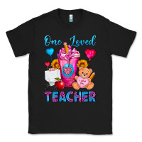 Black One Loved Teacher Valentines Day Cold Drink Frappe Classic Tee - FaDigitalArtStudio