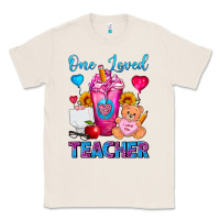 Natural One Loved Teacher Valentines Day Cold Drink Frappe Classic Tee - FaDigitalArtStudio