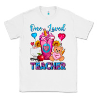 White One Loved Teacher Valentines Day Cold Drink Frappe Classic Tee - FaDigitalArtStudio