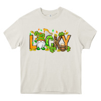 Cream St. Patrick's Lucky gnome Heavy Core Tee - OliviaCreatesArt