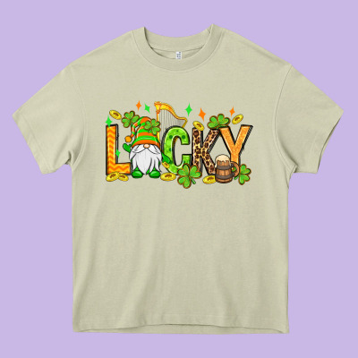 St. Patrick's Lucky Gnome Heavy Core Tee Designed By Oliviacreatesart