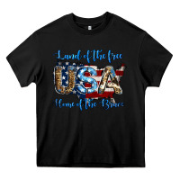 Black land of the free home of the brave american flag background Heavy Core Tee - Jasminsmagicworld