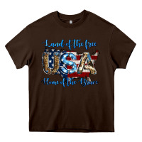 Chocolate Brown land of the free home of the brave american flag background Heavy Core Tee - Jasminsmagicworld