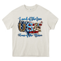 Cream land of the free home of the brave american flag background Heavy Core Tee - Jasminsmagicworld