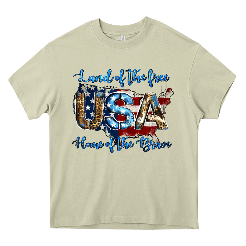 Land Of The Free Home Of The Brave American Flag Background Heavy Core Tee by Jasminsmagicworld | Teevron