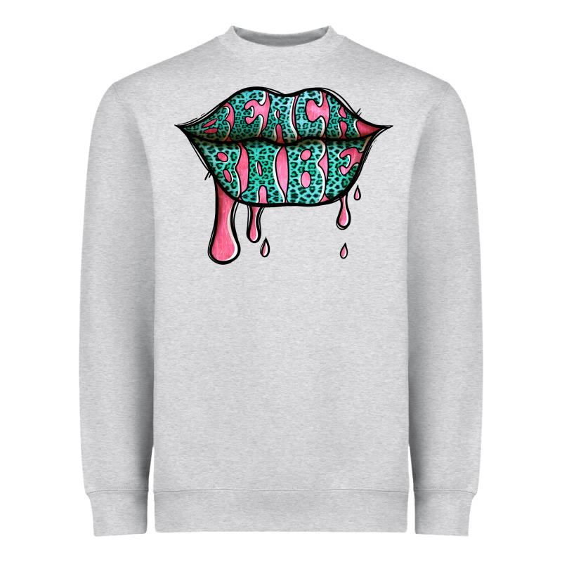Beach Babe Leopard Lips Heavyweight Sweatshirt by Jasminsmagicworld | Teevron