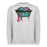 Heather Grey beach babe leopard lips Heavyweight Sweatshirt - Jasminsmagicworld