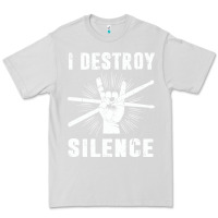 Dove Grey i destroy silence drum set drummer gift Premium Tee - linhVisuals