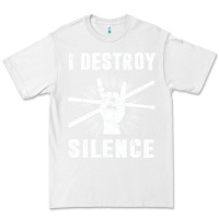 White i destroy silence drum set drummer gift Premium Tee - linhVisuals