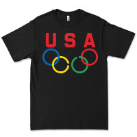 Black OLYMPIC RINGS Premium Tee - linhVisuals
