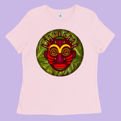 African Masks Round Earrings 4 Ladies Tee Designed By Bundleandbundleshop