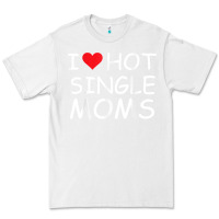White i love hot single moms tee red heart hot mother milf mommy t shirt Premium Tee - linhVisuals