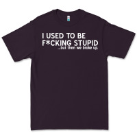Plum i used to be f cking stupid Premium Tee - linhVisuals