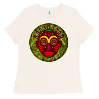 Bone african masks round earrings 4 Ladies Tee - BundleAndBundleShop