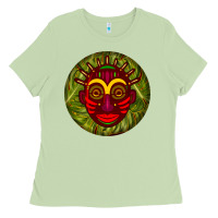 Matcha african masks round earrings 4 Ladies Tee - BundleAndBundleShop