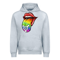 Heather Grey Pride LGBT Sign Tongue Urban Hoodie - Jasminsmagicworld
