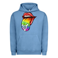 Pigment Pebble Blue Pride LGBT Sign Tongue Urban Hoodie - Jasminsmagicworld